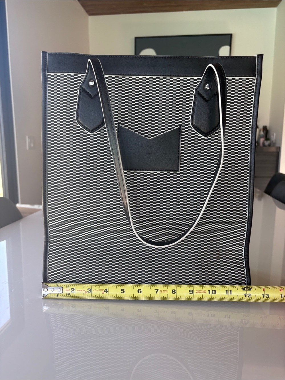 Michael Kors Black & White Logo Tote - Picture 5 of 9